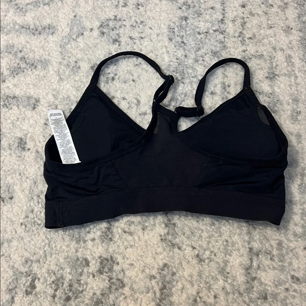 Nike Women's Black Sports Bra with White Logo